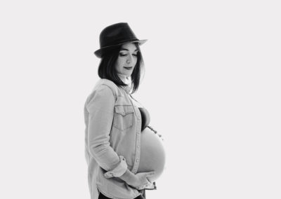 black & white picture of an expectant mum during a photo shoot norwich