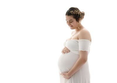 pregnant mum with twins at a maternity shoot