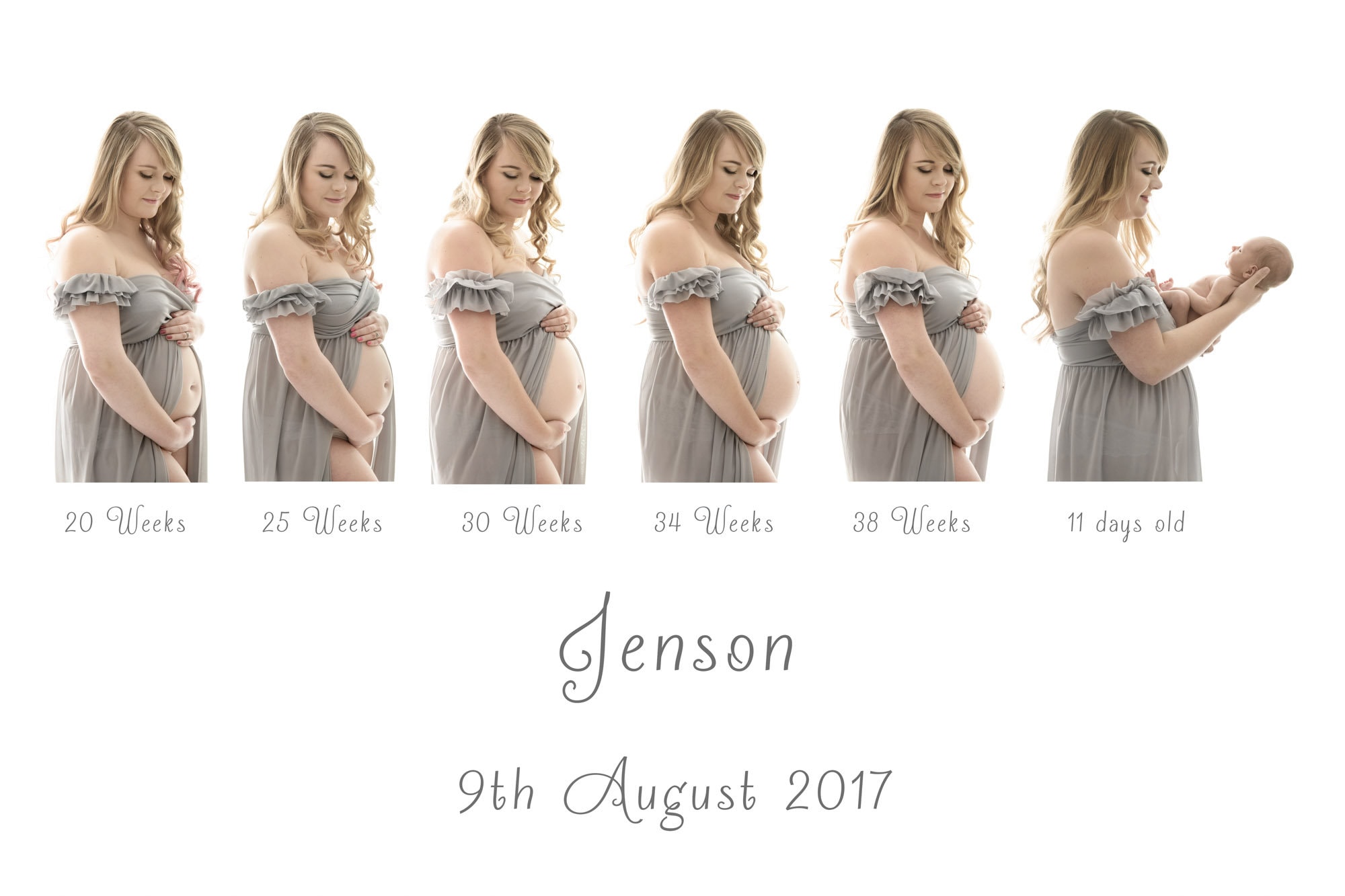 pregnancy timeline photo from 20 weeks to newborn baby